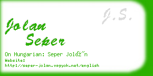 jolan seper business card